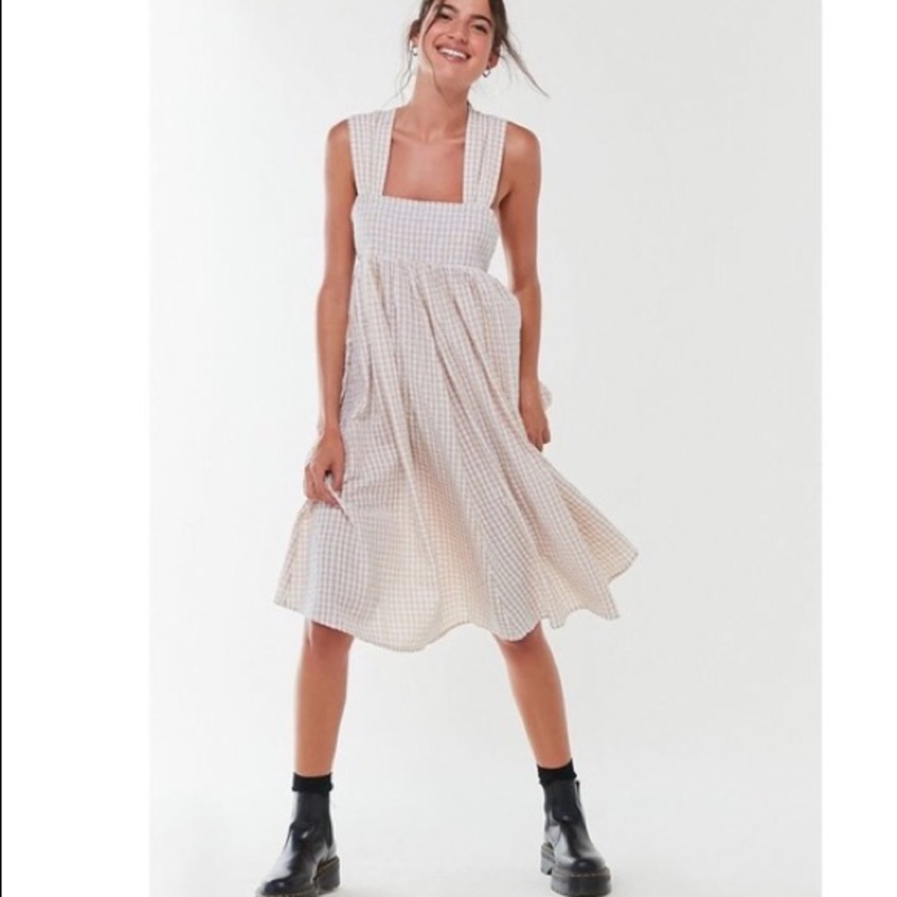 NEW UO gingham apron dress